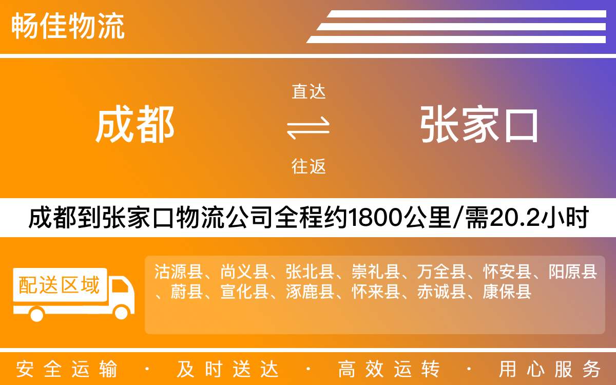 成都到張家口物流專(zhuān)線-成都至張家口貨運(yùn)專(zhuān)線