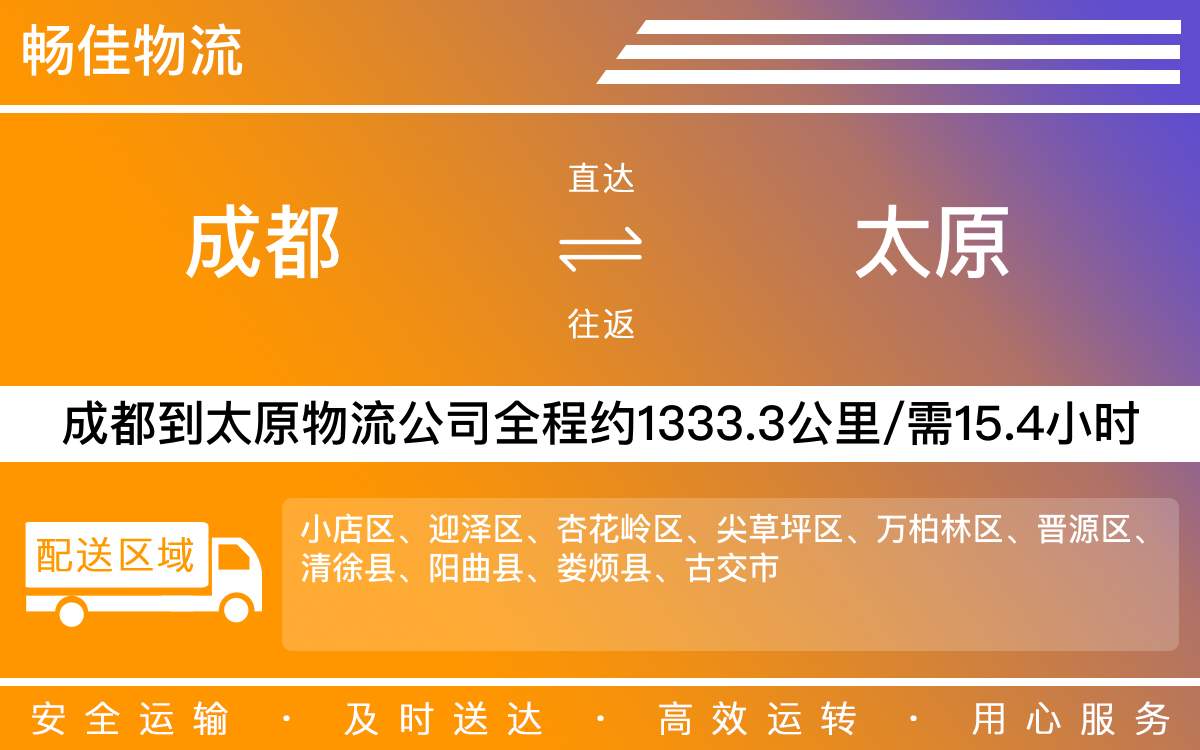 成都到太原物流專線-成都至太原貨運專線