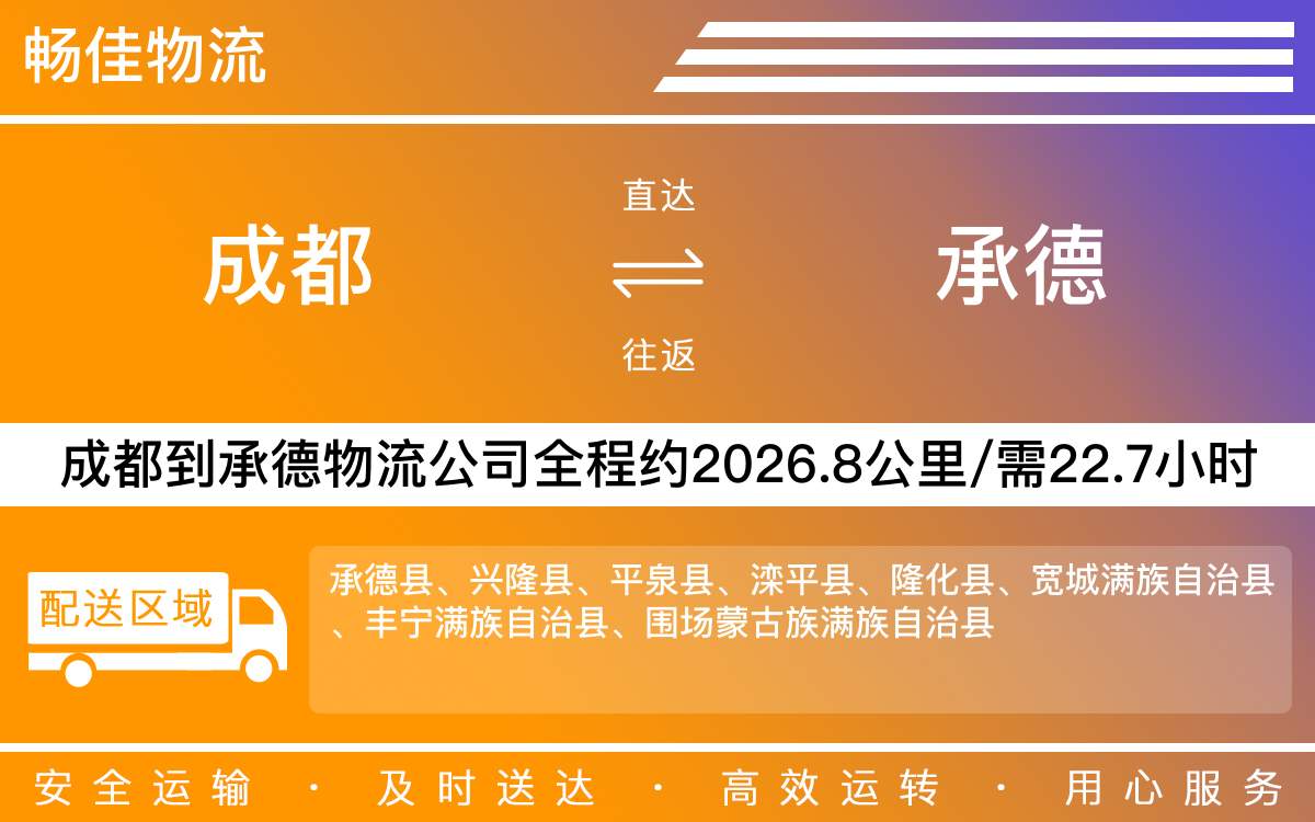成都到承德物流專線-成都至承德貨運專線