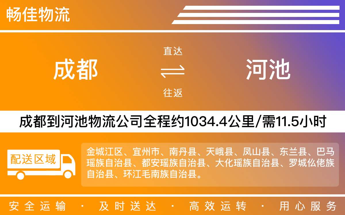 成都到河池物流公司-成都到河池物流專線