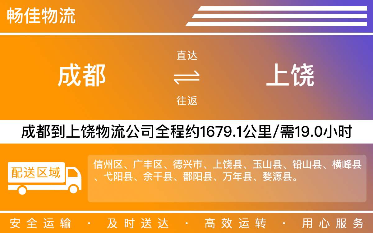 成都到上饒物流專線-成都至上饒物流公司