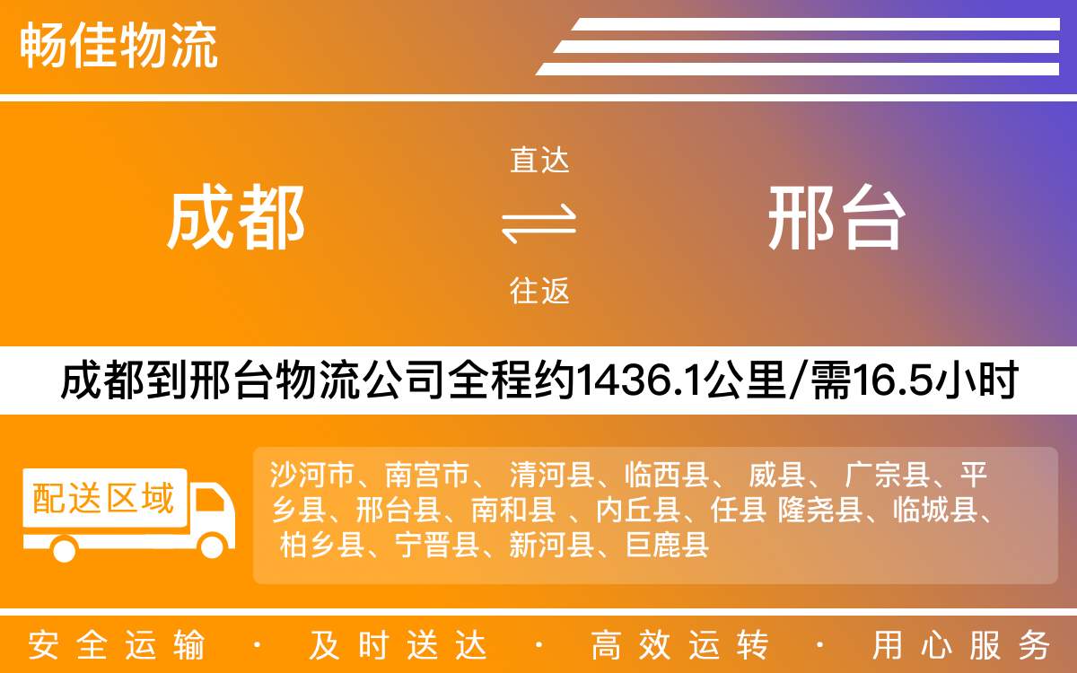 成都到邢臺物流專線-成都至邢臺貨運專線