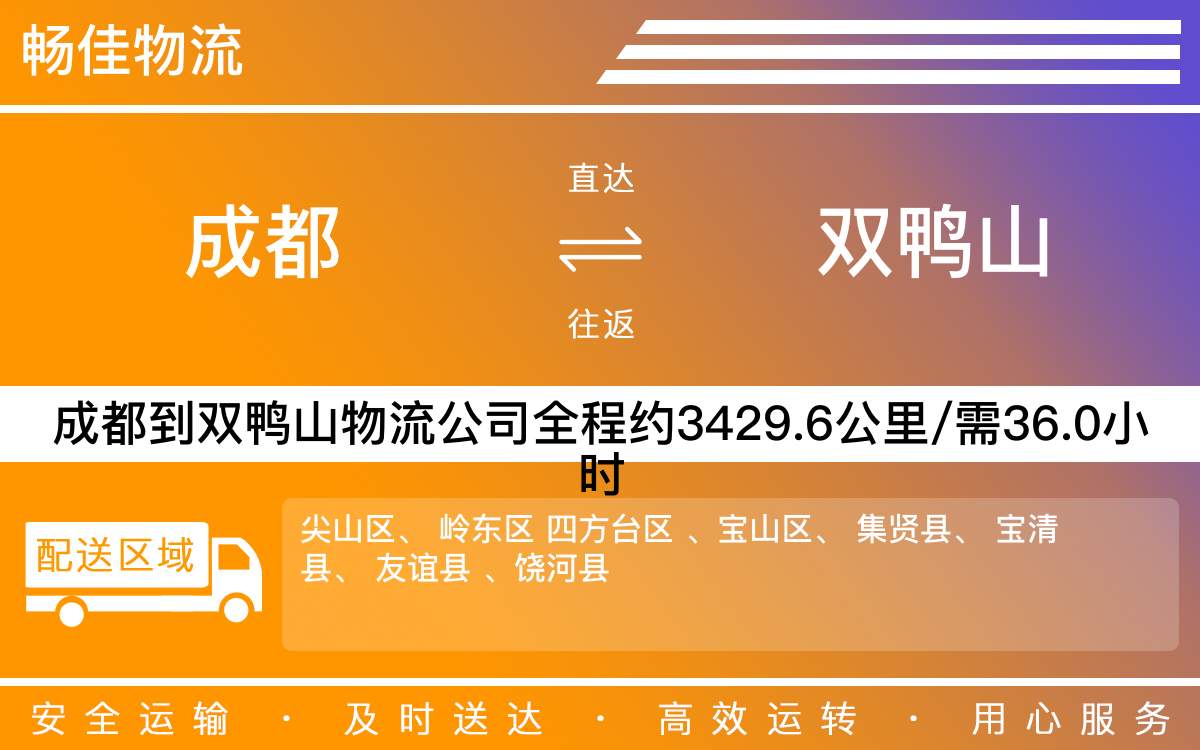 成都到雙鴨山物流專線-成都至雙鴨山貨運專線