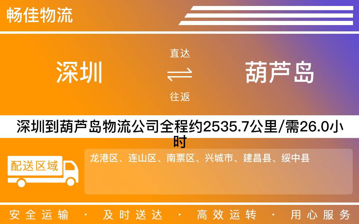 深圳到葫蘆島物流公司-深圳到葫蘆島貨運公司