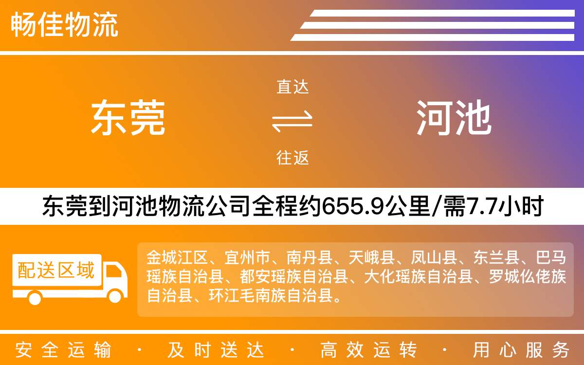 東莞到河池物流公司-東莞到河池貨運(yùn)公司-每天發(fā)車時效快