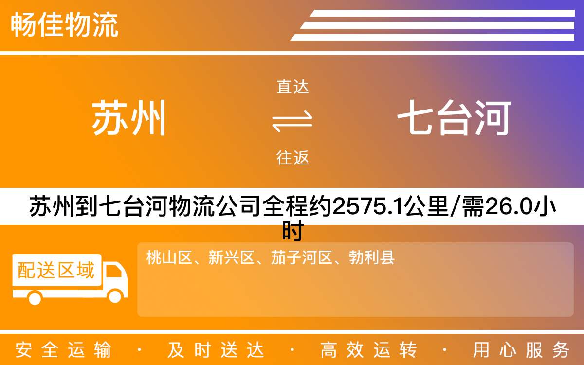 蘇州到七臺河物流公司-蘇州到七臺河貨運公司