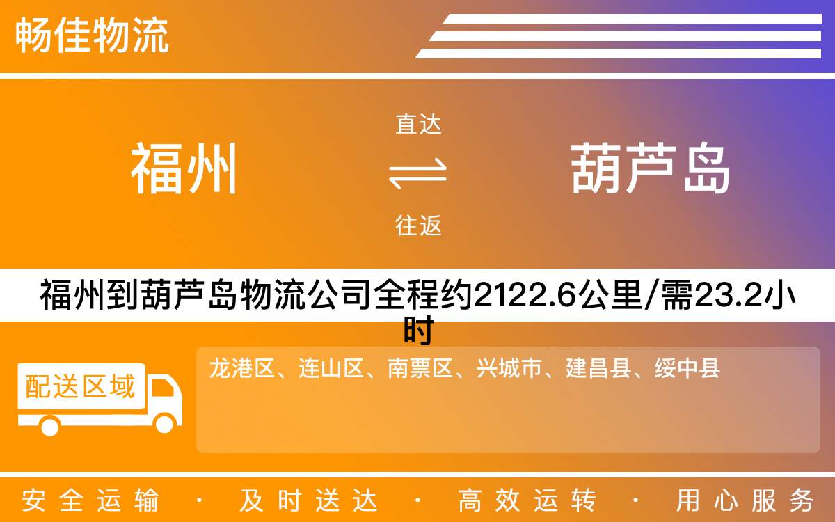 福州到葫蘆島物流公司-福州到葫蘆島貨運公司-每天發(fā)車時效快