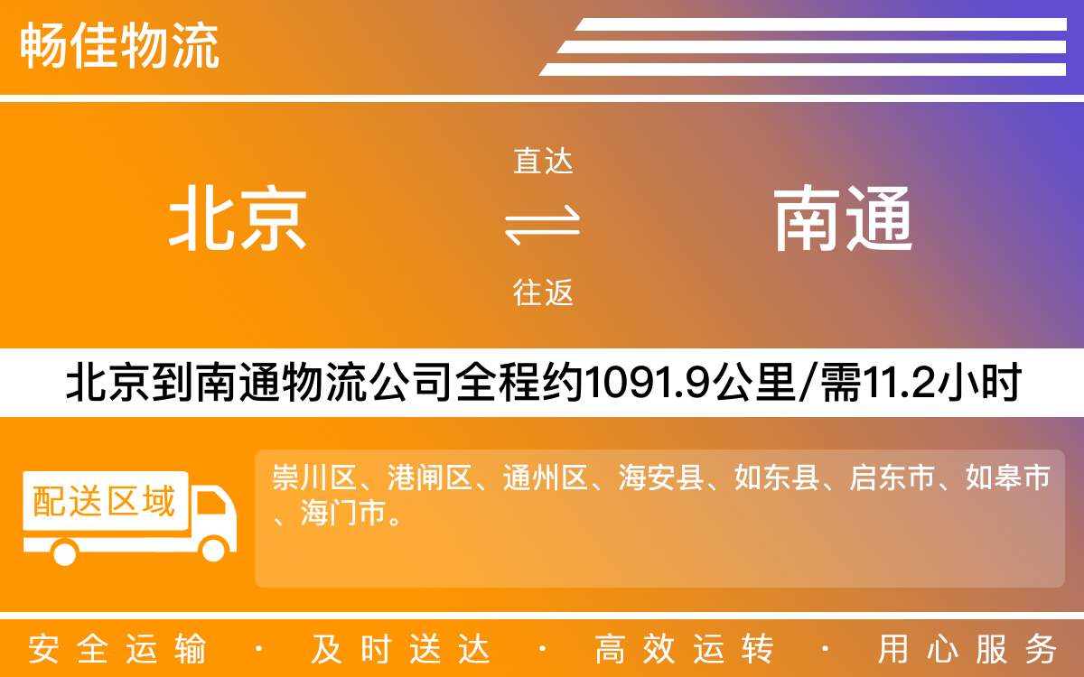 北京到南通物流公司-北京到南通貨運(yùn)公司