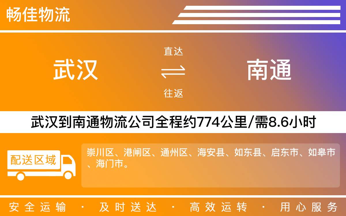 武漢到南通物流專線-武漢到南通物流公司