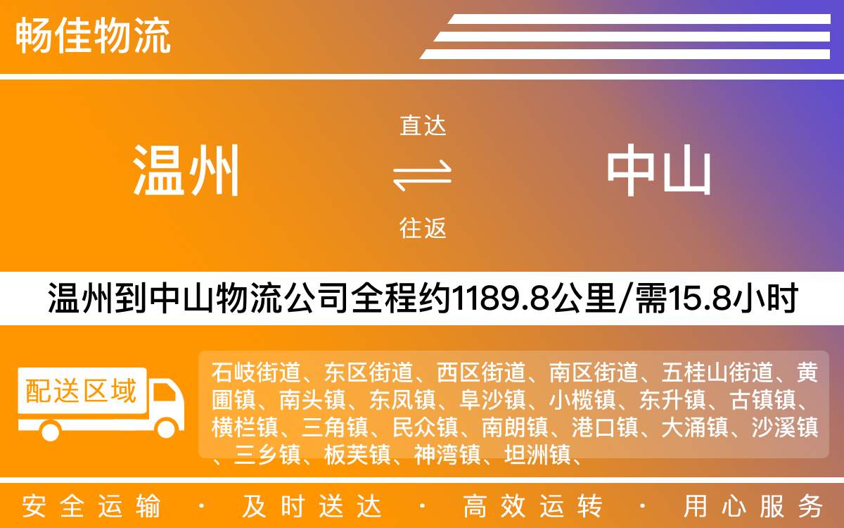 溫州到中山物流公司-溫州到中山貨運(yùn)公司-每天發(fā)車時(shí)效快