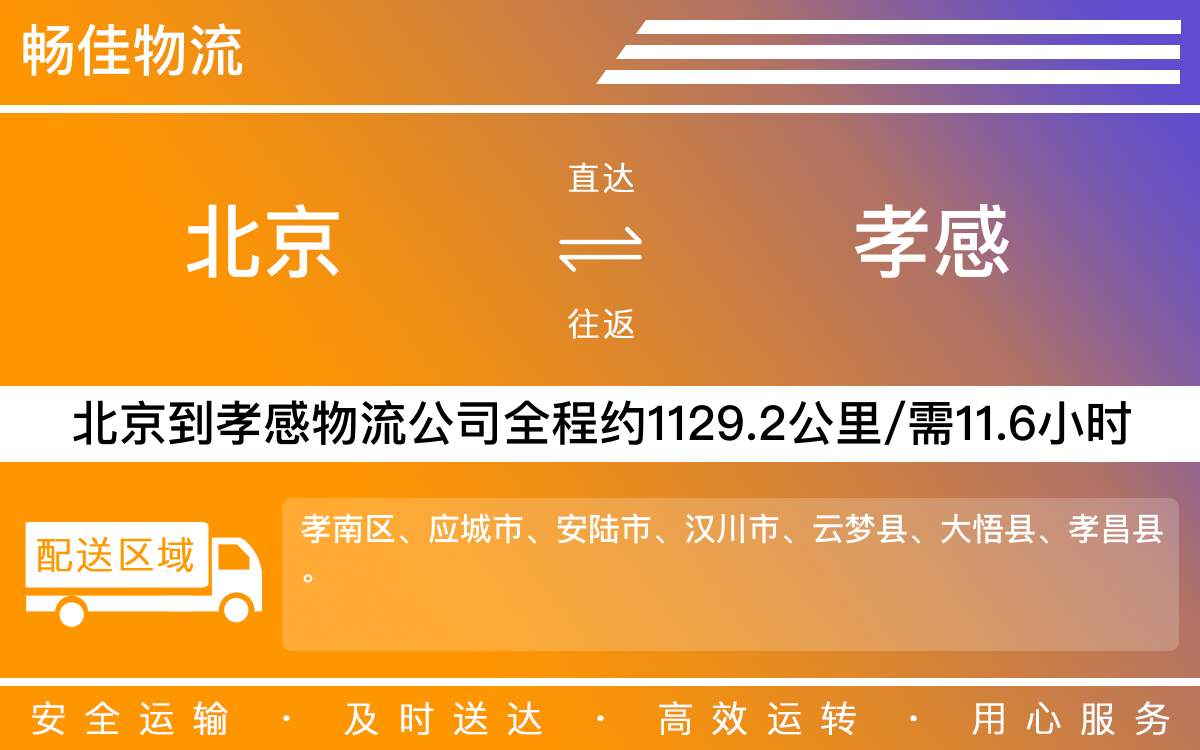 北京到孝感物流公司-北京到孝感貨運公司