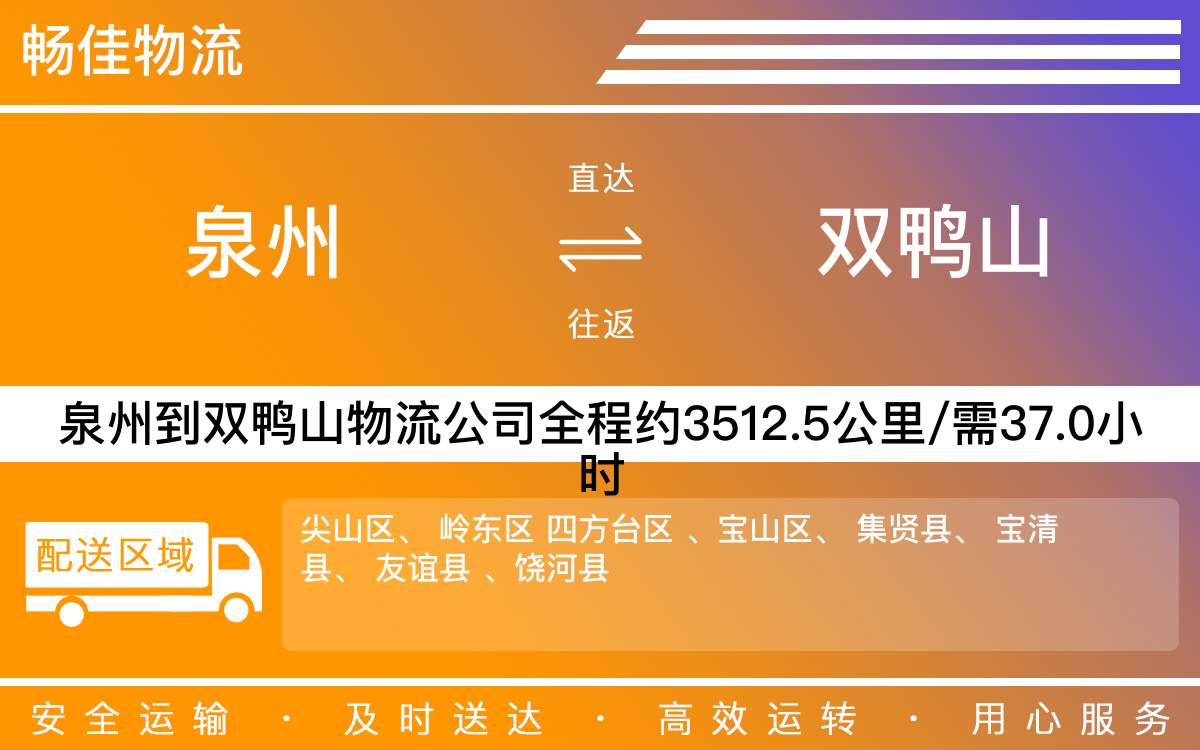 泉州到雙鴨山物流公司-泉州到雙鴨山貨運公司