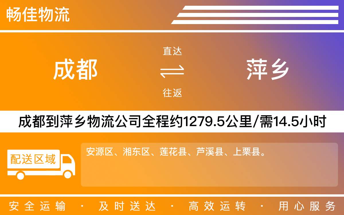 成都到萍鄉(xiāng)物流公司-貨運專線價格實惠「多少天到」