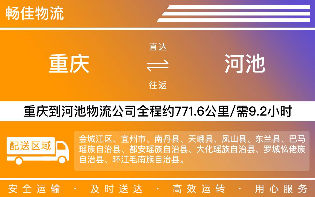 重慶到河池物流公司|重慶物流到河池|重慶到河池物流專線
