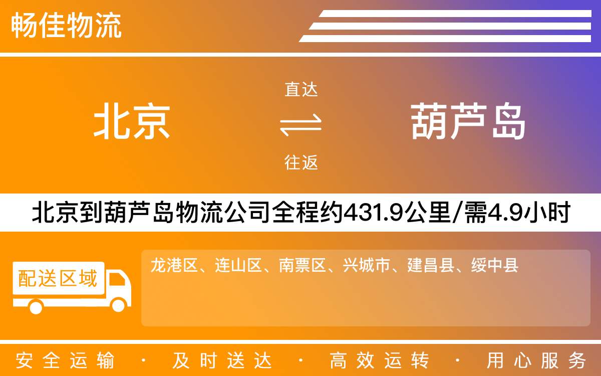 北京到葫蘆島物流公司-北京到葫蘆島貨運公司