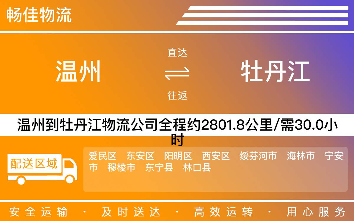 溫州到牡丹江物流公司-溫州到牡丹江貨運(yùn)公司-每天發(fā)車時(shí)效快