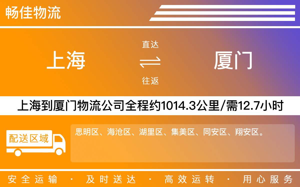 上海到廈門物流專線-上海到廈門物流公司-上海物流到廈門