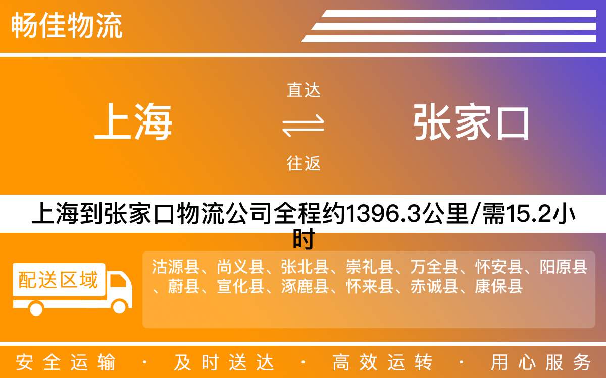 上海到張家口物流專線-上海到張家口物流公司-上海物流到張家口