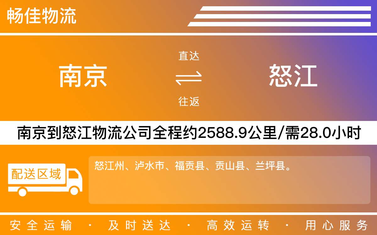南京到怒江物流公司-南京到怒江貨運公司
